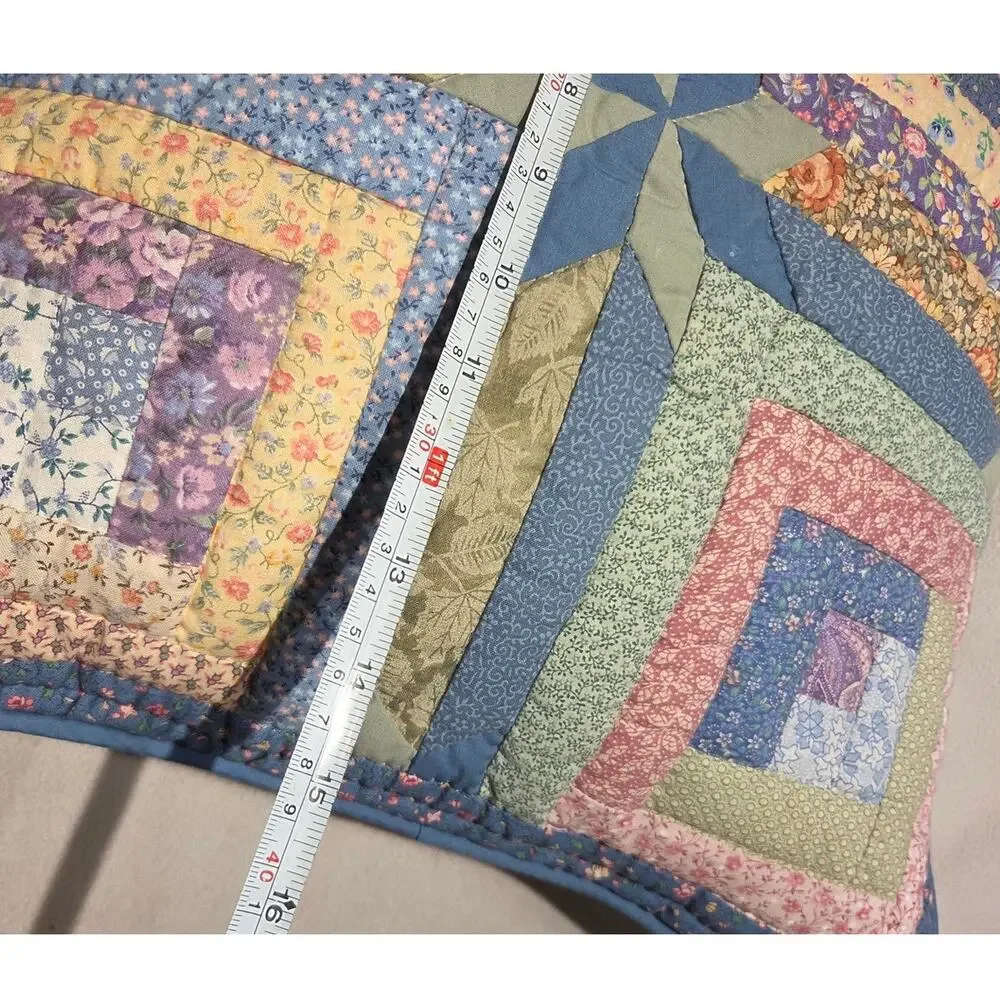 Patchwork Quilt Handmade Accent Throw Couch PILLOW Cottage Core
